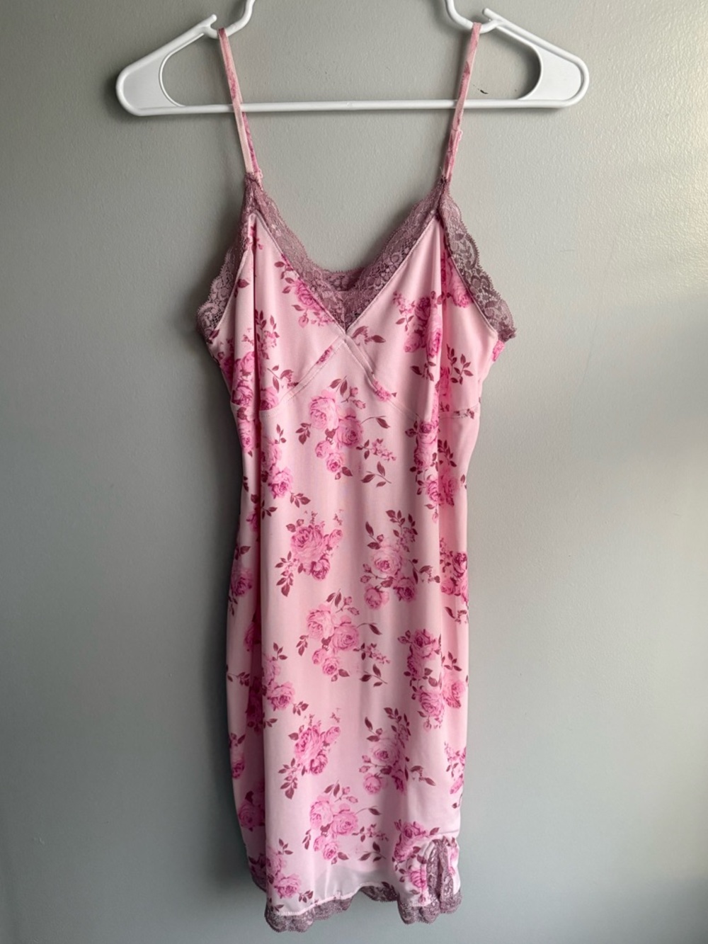 wild fable Pink Floral Lace-Trim Slip Dress | Medium